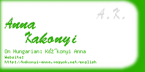 anna kakonyi business card